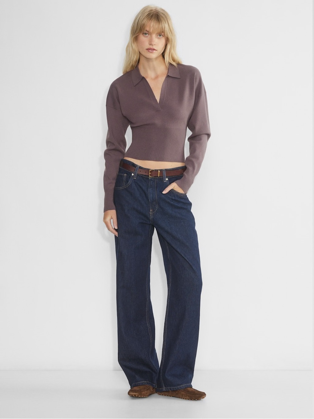 Aritzia Wilfred Ginny Polo Sweater Black Size XS